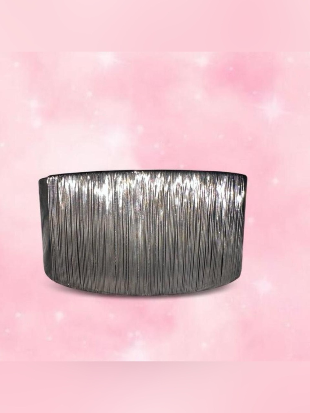 Source Unknown Silver Ribbed Metal Cuff Bracelet